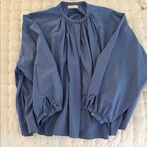 Doen Slate Blue Gathered Blouse